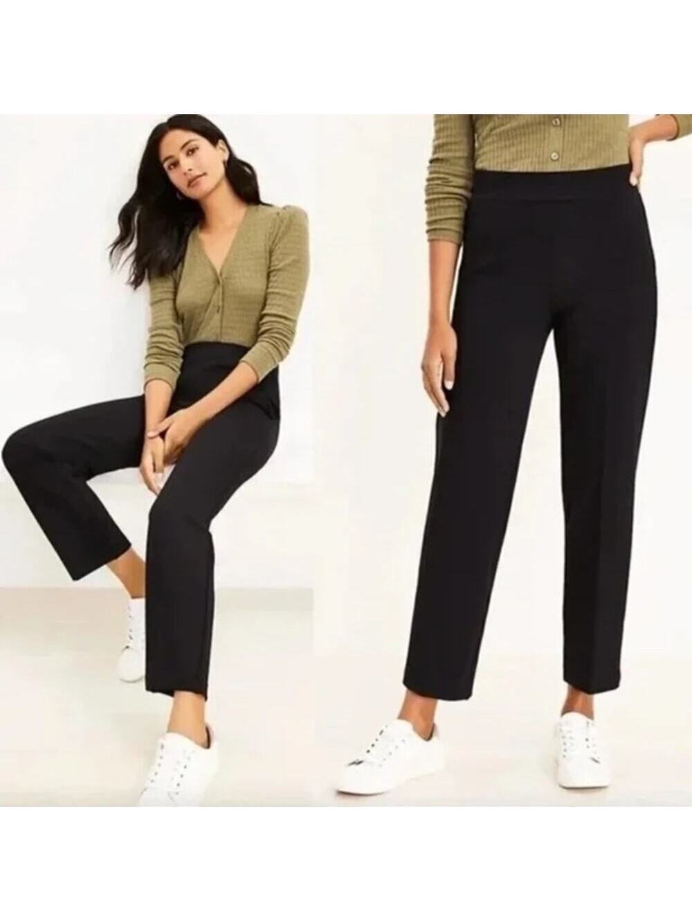 Loft EUC Women's Black Pull On Ankle Pants Size S